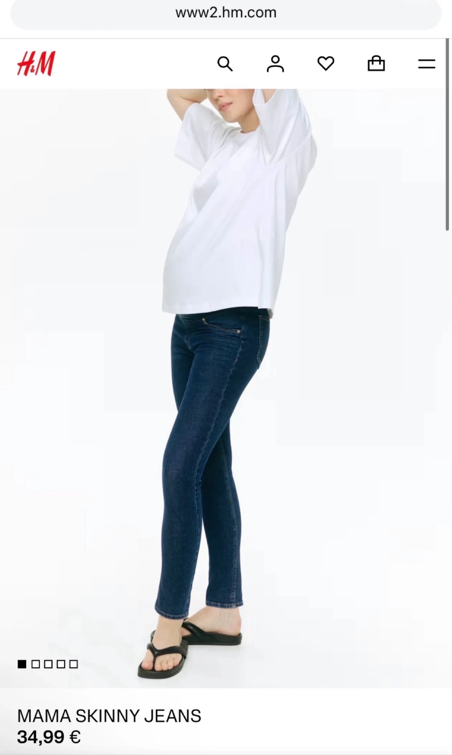 Calças jeans pré-mamá | H&M Mama | Tamanho M – photo 8